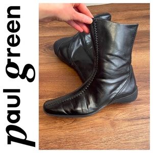 Paul Green Austria Signature Munchen Boots Black Leather Size 7.5 US